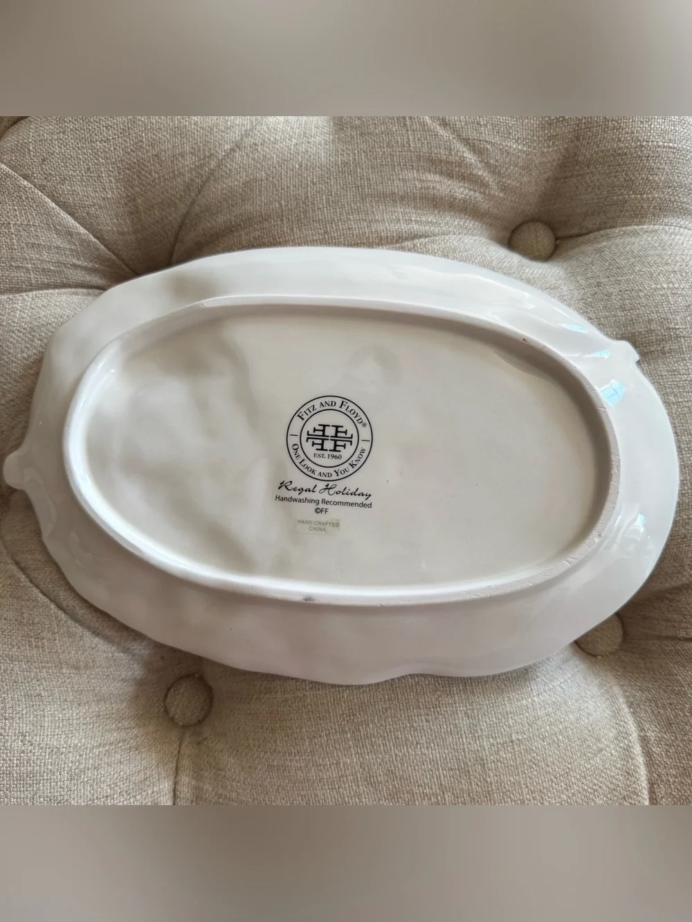 Fitz and Floyd Regal Holiday Sentiment Tray 2014 NIB